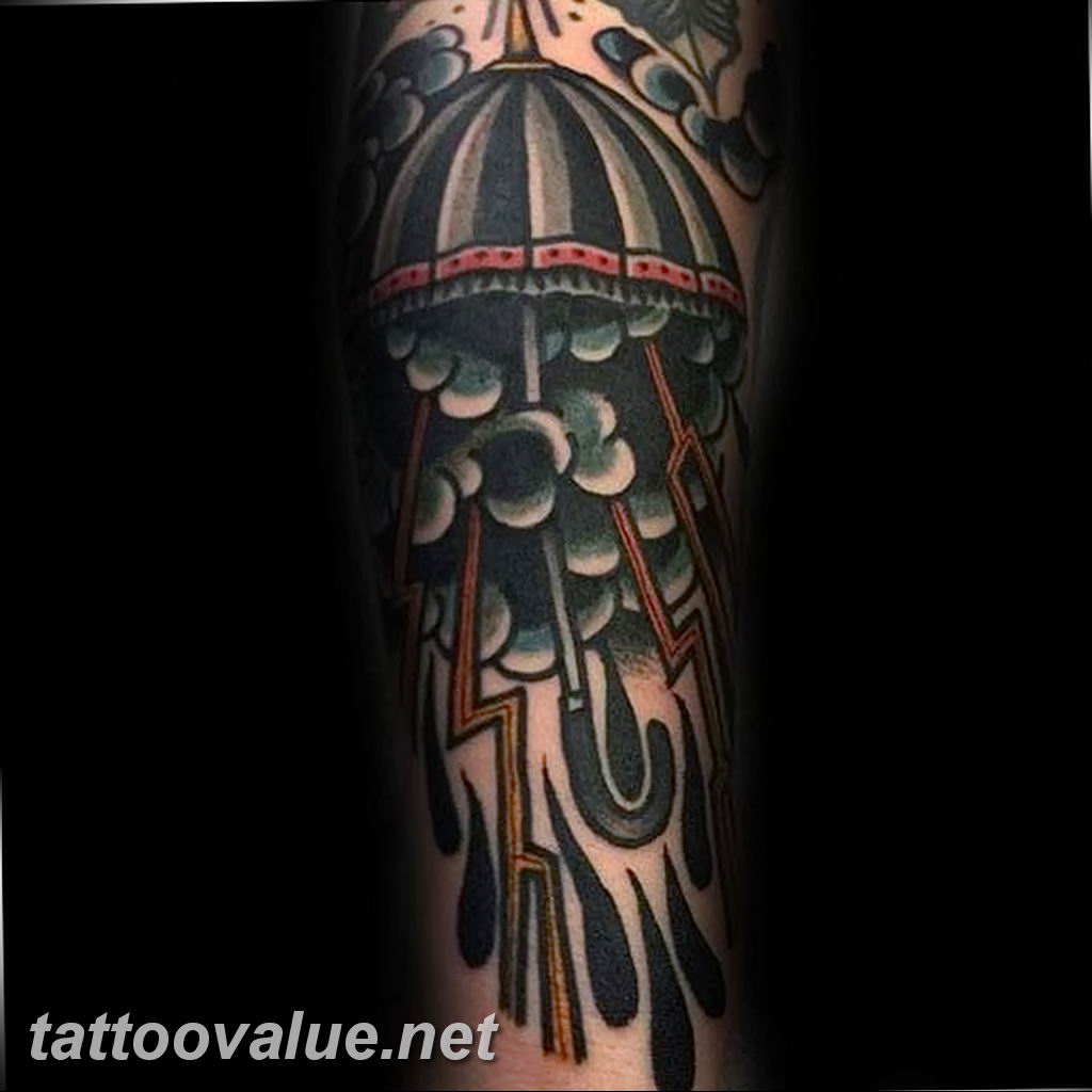 photo tattoo umbrella 06.12.2018 №026 - example of tattoo design umbrella - tattoovalue.net